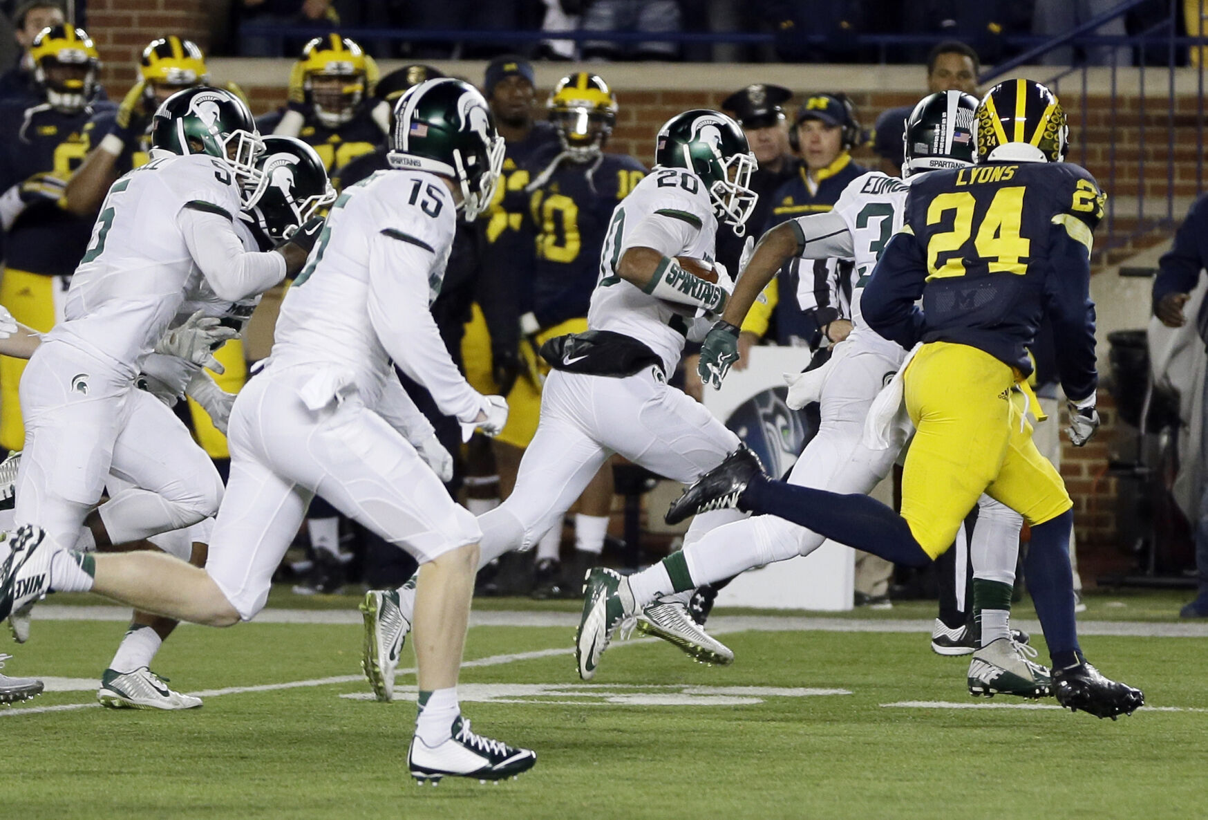 2015: Michigan State beats Michigan with TD after flubbed punt attempt